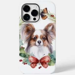 Funda Para iPhone 14 Pro Max De Case-Mate Corona de Navidad Papillon Perro Festivo