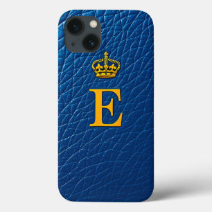 Funda Para iPhone 13 Corona Dorada Sobre Letra E Estilizada