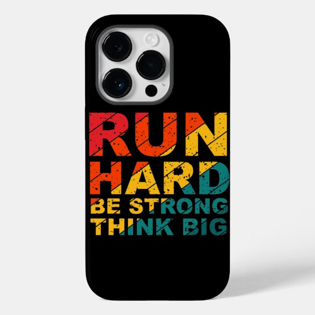 Funda De Case-Mate Para iPhone Corre duro, sé fuerte, piensa en grande motivación (Reverso )