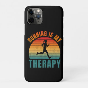Funda Para iPhone 11 Pro Correr es mi terapia divertido regalo de ejercicio