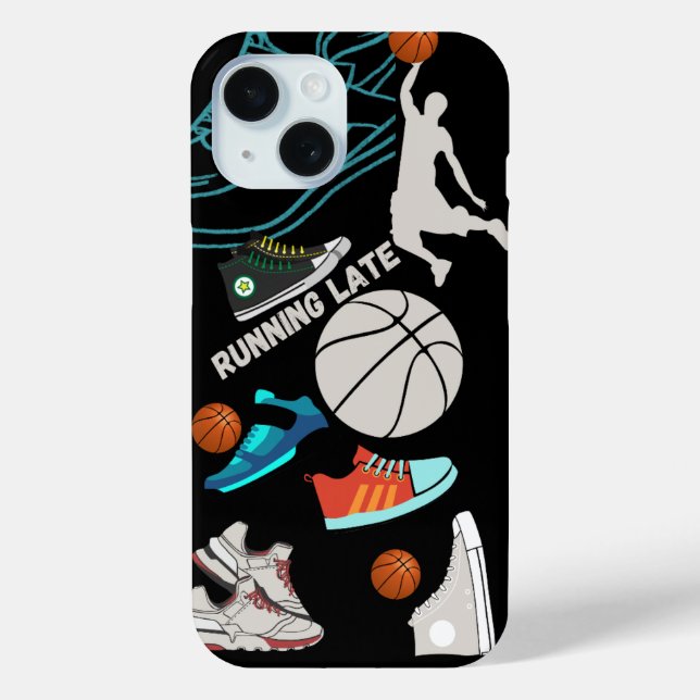 Funda De Case-Mate Para iPhone Corriendo tarde, Sneakers baloncesto (Reverso )