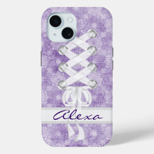 Funda Para iPhone 15 Corset Lacing On Purple Con Nombre