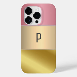 Funda Para iPhone 14 Pro De Case-Mate Cortadora de oro elegante Rosa Metálico monograma 