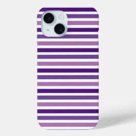 Funda Para iPhone 15 Cortar Moda Rayas moradas y blancas
