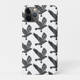 Funda Para iPhone 11 Pro Corte de Lino de Raven blanco y negro