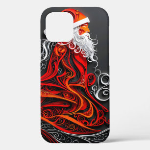 Funda Para iPhone 12 Corte de papel Santa Intrincada