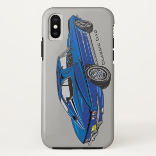Corvette azul clásico Diseño Funda para iPhone X