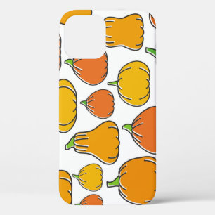 Funda Para iPhone 12 Cosecha de calabaza, patrón de verduras estacional