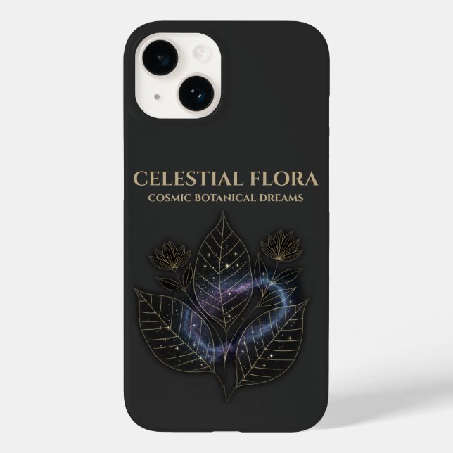 Funda De Case-Mate Para iPhone Cosmic Botanical Shadows & Starry Plant Outlines (Reverso )