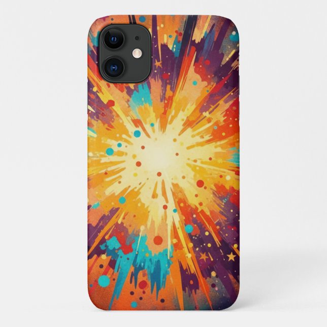 Funda De Case-Mate Para iPhone Cosmic Burst Abstract Splatter Art (Reverso)