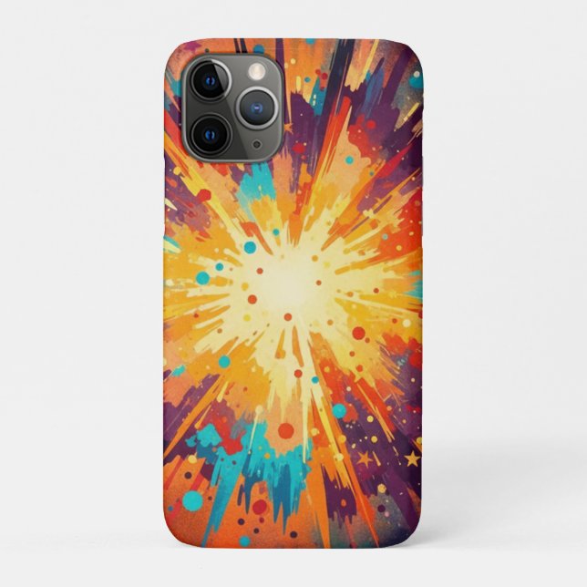 Funda De Case-Mate Para iPhone Cosmic Burst Abstract Splatter Art (Reverso)