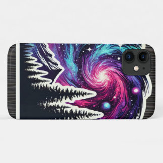 Funda Para iPhone 11 Cosmic Forest: Galaxy Meets Nature
