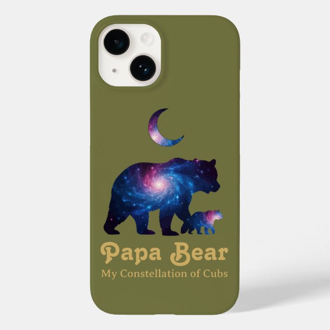 Funda De Case-Mate Para iPhone Cosmic Papa Bear & Cub (Reverso )