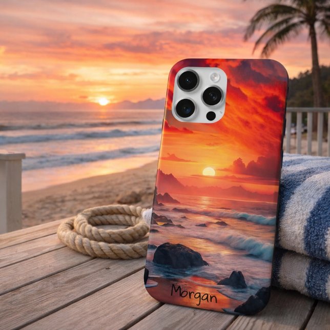 Funda De Case-Mate Para iPhone Costa personalizado Fiery Sunset - Acantilados Oce (Subido por el creador)
