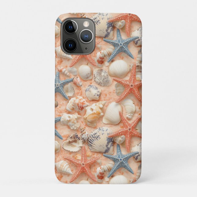 Funda De Case-Mate Para iPhone Costa Rústica - Aguas marinas, pez estrella, arrec (Reverso)