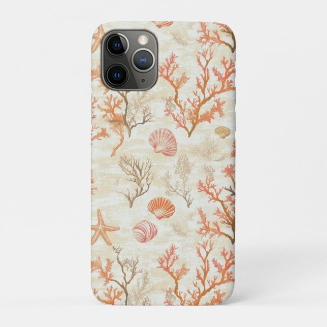 Funda De Case-Mate Para iPhone Costa Rústica - Aguas marinas, pez estrella, arrec (Reverso)