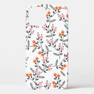 Funda Para iPhone 12 Costilla de mano Borroidery Patrón sin costura con