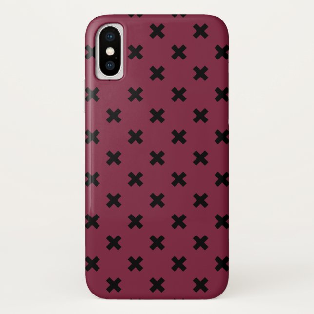 Funda De Case-Mate Para iPhone Costillas cruzadas negras sobre la morera (Reverso)