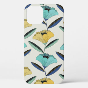 Funda Para iPhone 12 costura de ilustracion floral vintage abstracta de