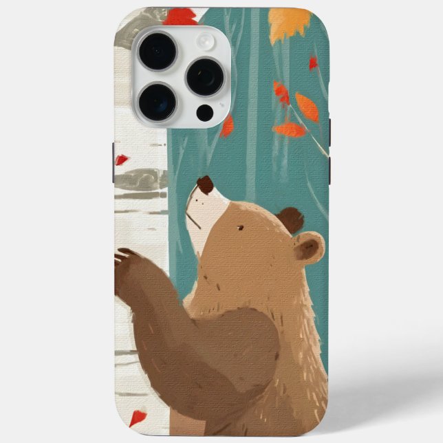 Funda De Case-Mate Para iPhone Cosy Fall Woodland Bear (Reverso )