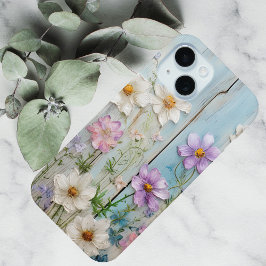 Funda Para iPhone 15 Cottage Floral de Campo Rústico