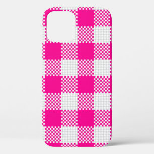 Funda Para iPhone 12 cottagecore caliente rosa gingham plaid