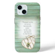Cottagecore Faux Green Wood Heart Green Bee Faith