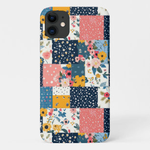 Funda Para iPhone 11 Cottagecore floral bordado en rosa marino