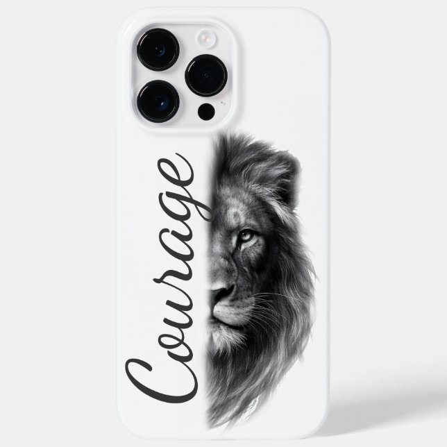 Funda De Case-Mate Para iPhone Courage Lion Artistic Minimal- (Reverso)
