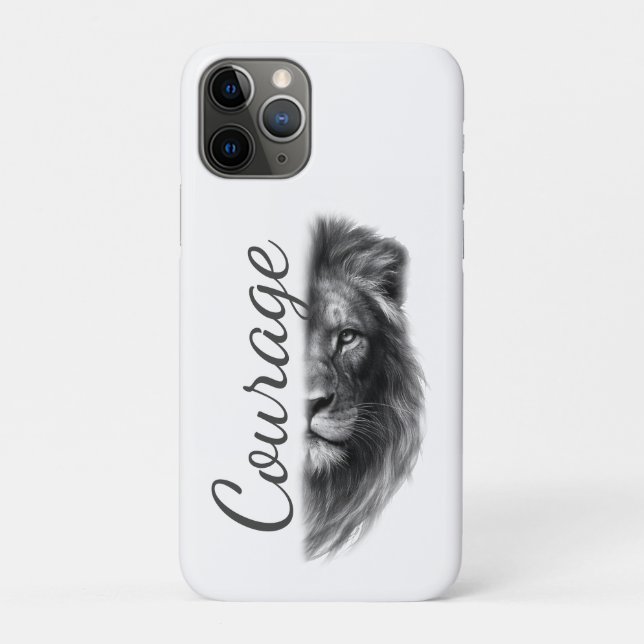 Funda De Case-Mate Para iPhone Courage Lion Artistic Minimal- (Reverso)