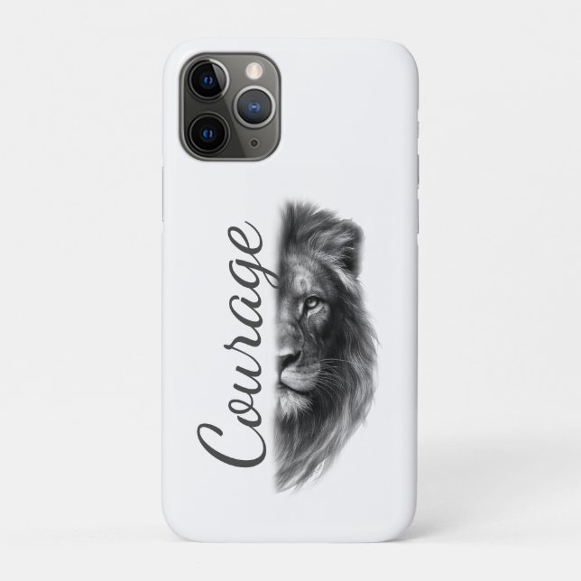 Funda De Case-Mate Para iPhone Courage Lion Artistic Minimal- (Reverso)