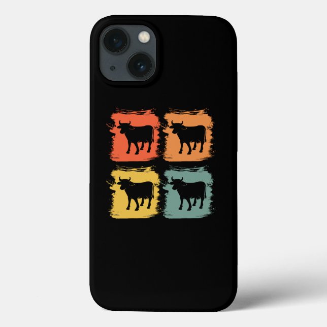 Funda De Case-Mate Para iPhone Cow Bull Retro Pop Art Gift Idea (Reverso)