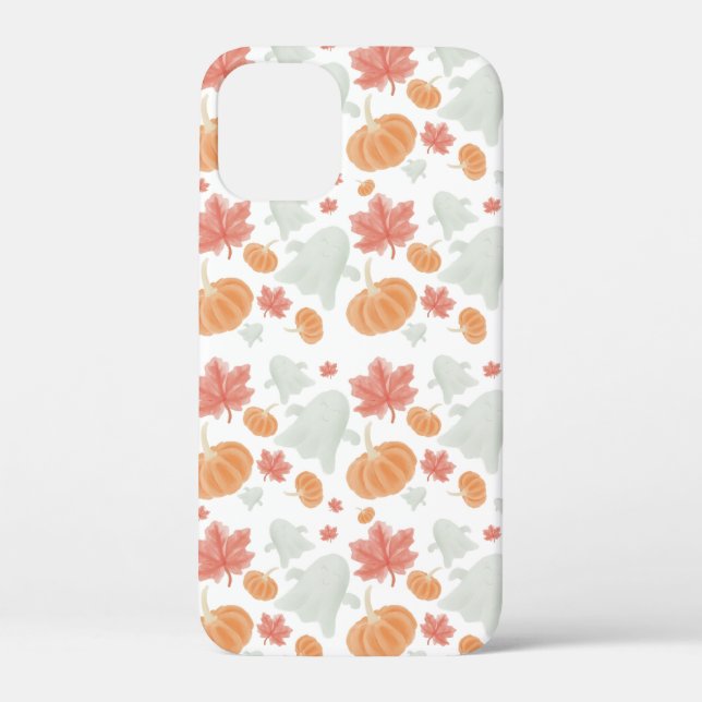 Funda De Case-Mate Para iPhone Cozy Ghosts & Pumpkins Autumn Pattern (Reverso )