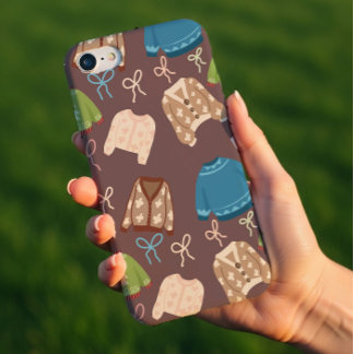 Funda Para iPhone 8/7 Cozy Sweaters & Ribbons Pattern Phone Case