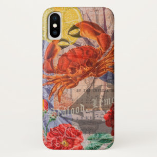 Funda Para iPhone X Crab Nautical Beach Art