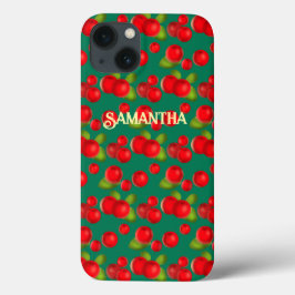 Funda Para iPhone 13 Cranberry con hojas
