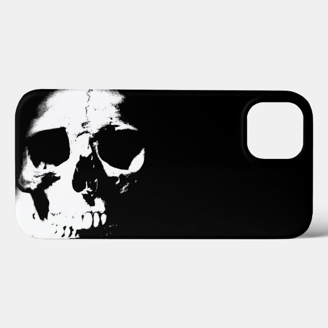 Funda De Case-Mate Para iPhone Cráneo blanco y negro (Reverso (Horizontal))