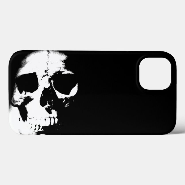 Funda De Case-Mate Para iPhone Cráneo blanco y negro (Reverso (Horizontal))