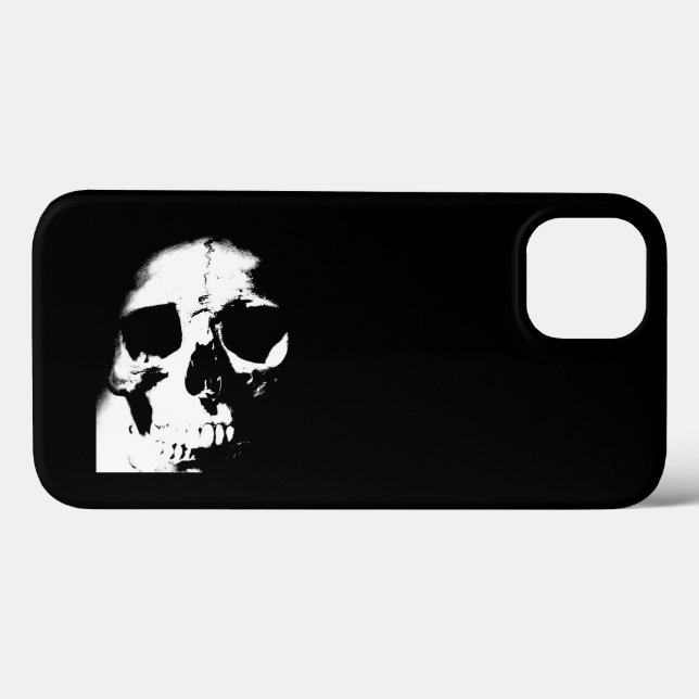 Funda De Case-Mate Para iPhone Cráneo blanco y negro (Reverso (Horizontal))