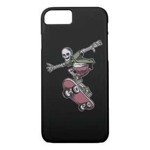 Funda Para iPhone 8/7 cráneo con ilustracion de patineta en posición de