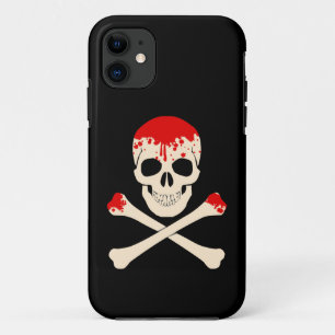 Funda Para iPhone 11 cráneo cruzado de halloween esqueleto sangriento