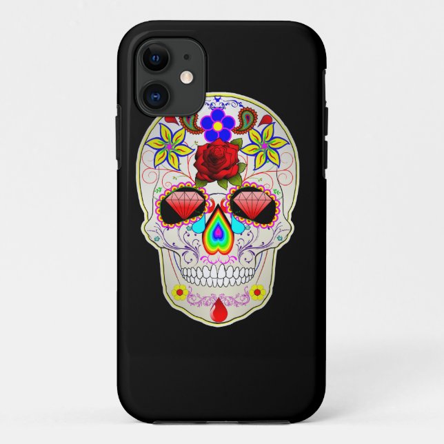 Funda De Case-Mate Para iPhone cráneo de azúcar (Reverso)