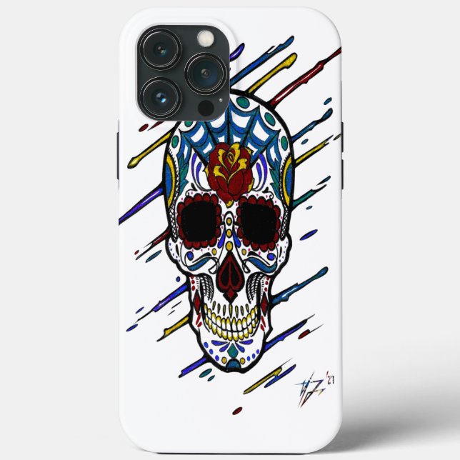 Funda De Case-Mate Para iPhone cráneo de azúcar (Reverso )