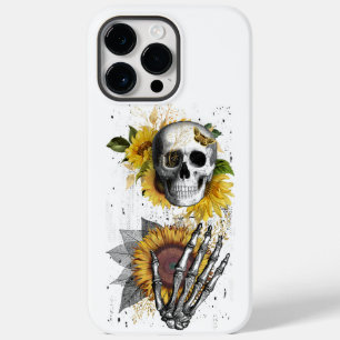 Funda Para iPhone 14 Pro Max De Case-Mate Cráneo de Halloween Adorables y girasol