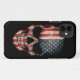 Funda De Case-Mate Para iPhone Cráneo de la bandera americana en negro (Reverso (horizontal))