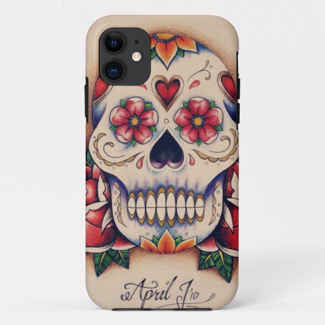 Funda De Case-Mate Para iPhone cráneo del azúcar (Reverso)