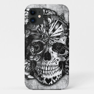 Funda Para iPhone 11 Cráneo del azúcar del caramelo del Grunge en