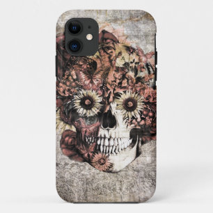 Funda Para iPhone 11 Cráneo del ohmio del Grunge del otoño