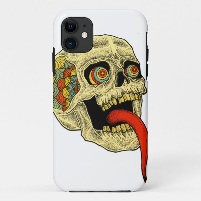 Funda De Case-Mate Para iPhone cráneo del tonue (Reverso)
