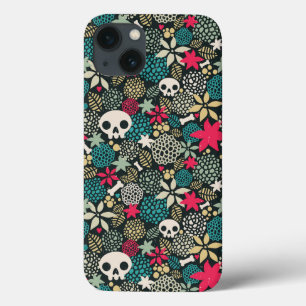 Funda Para iPhone 13 Cráneo en flores